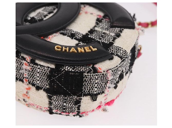 CHANEL Matelasse Chain Schultertasche Tweed Multicolor Gold CC Auth 191646SM - Ansicht 14