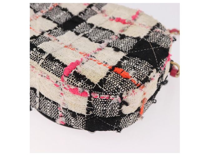 CHANEL Matelasse Chain Schultertasche Tweed Multicolor Gold CC Auth 191646SM - Ansicht 16
