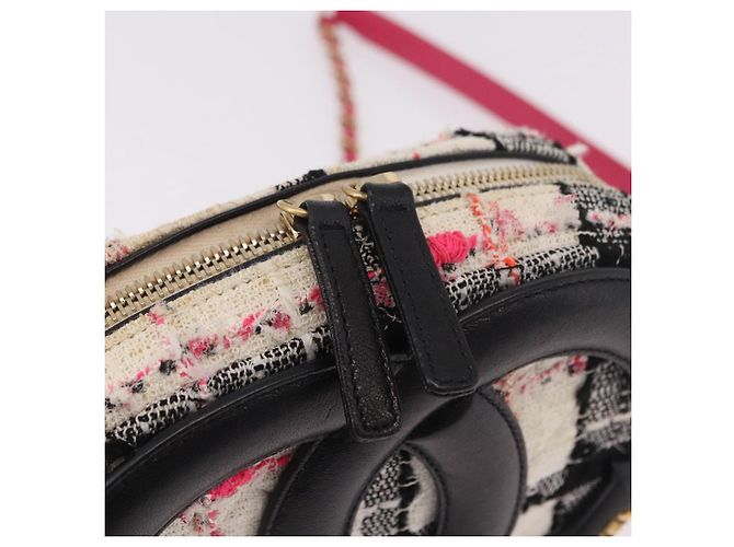 CHANEL Matelasse Chain Schultertasche Tweed Multicolor Gold CC Auth 191646SM - Ansicht 17