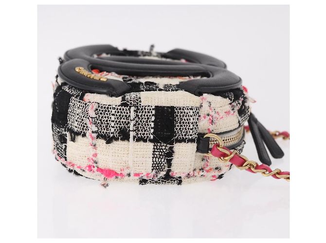 CHANEL Matelasse Chain Schultertasche Tweed Multicolor Gold CC Auth 191646SM - Ansicht 3