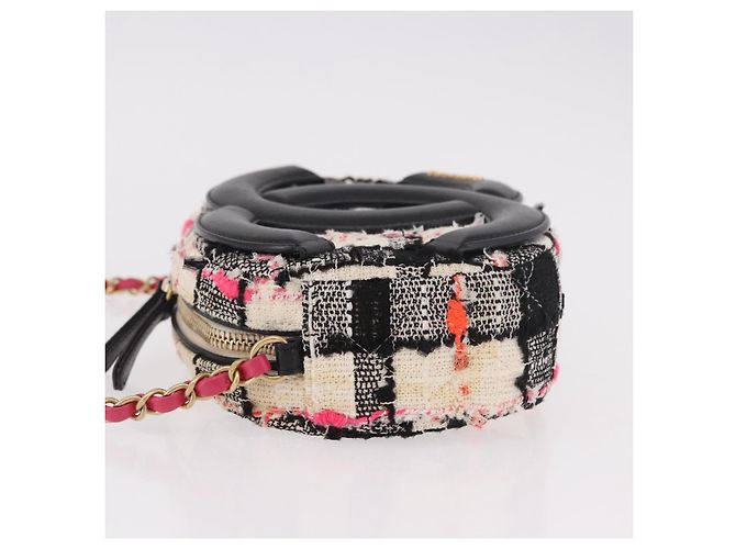 CHANEL Matelasse Chain Schultertasche Tweed Multicolor Gold CC Auth 191646SM - Ansicht 4