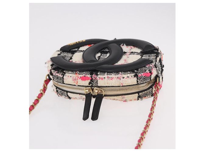 CHANEL Matelasse Chain Schultertasche Tweed Multicolor Gold CC Auth 191646SM - Ansicht 6