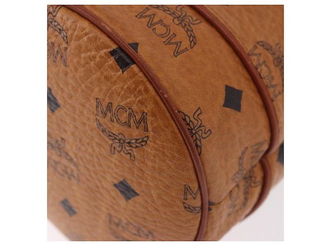 Borsa a Spalla MCM Vicetos Logogram PVC Pelle Marrone Oro Auth hk3898 D'oro - vista 16