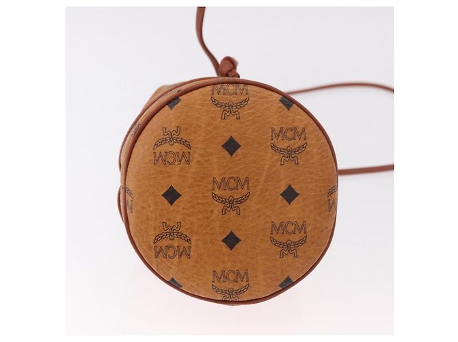 Borsa a Spalla MCM Vicetos Logogram PVC Pelle Marrone Oro Auth hk3898 D'oro - vista 5