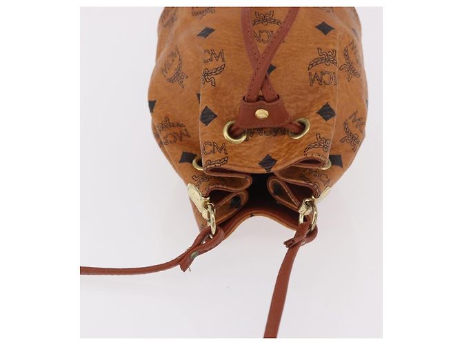 Borsa a Spalla MCM Vicetos Logogram PVC Pelle Marrone Oro Auth hk3898 D'oro - vista 6