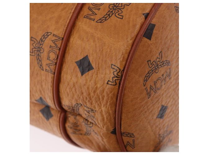Borsa a Spalla MCM Vicetos Logogram PVC Pelle Marrone Oro Auth hk3898 D'oro - vista 9