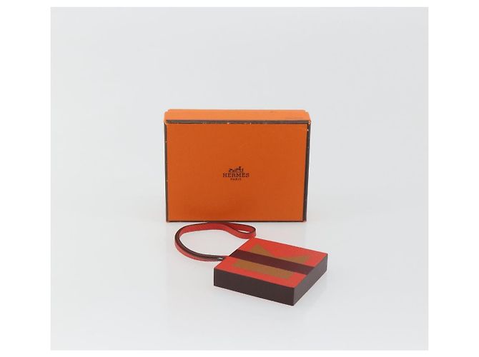 Hermès HERMES Retort Okare K Bag Charm Pelle Arancione Auth BA14045M - vista 12