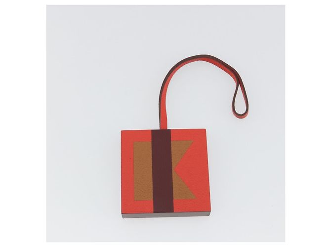 Hermès HERMES Retort Okare K Bag Charm Pelle Arancione Auth BA14045M - vista 2