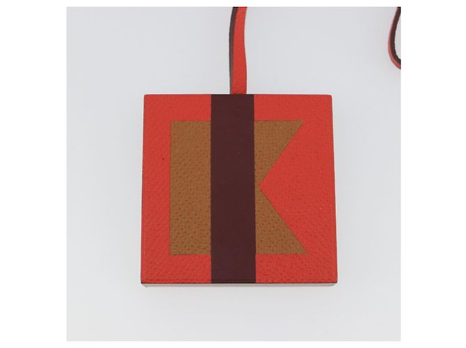 Hermès HERMES Retort Okare K Bag Charm Pelle Arancione Auth BA14045M - vista 3