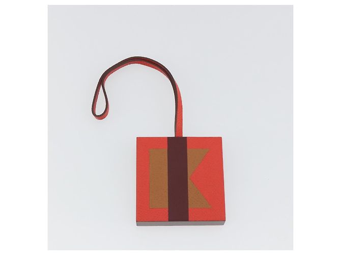 Hermès HERMES Retort Okare K Bag Charm Pelle Arancione Auth BA14045M - vista 4