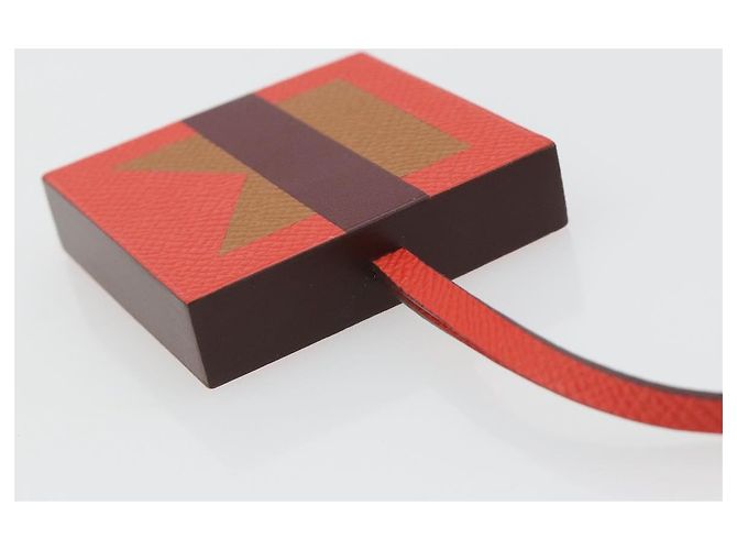 Hermès HERMES Retort Okare K Bag Charm Pelle Arancione Auth BA14045M - vista 8