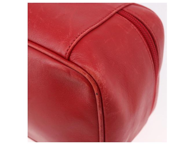 Pochette cosmetica GUCCI Horsebit in pelle rossa e oro Auth 191565 - vista 17