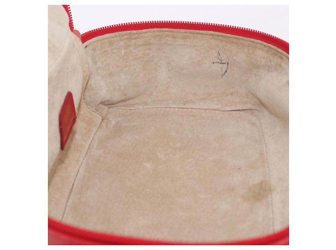 Pochette cosmetica GUCCI Horsebit in pelle rossa e oro Auth 191565 - vista 19
