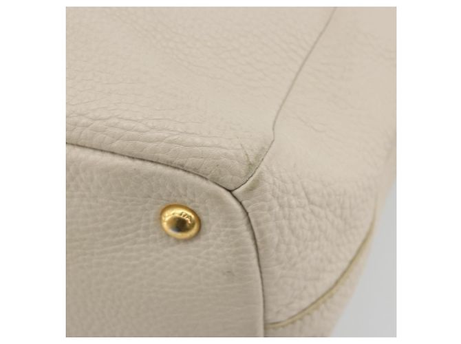 Borsa PRADA Vittero Dino Leather 2way White Gold Auth 190508A Bianco D'oro - vista 15
