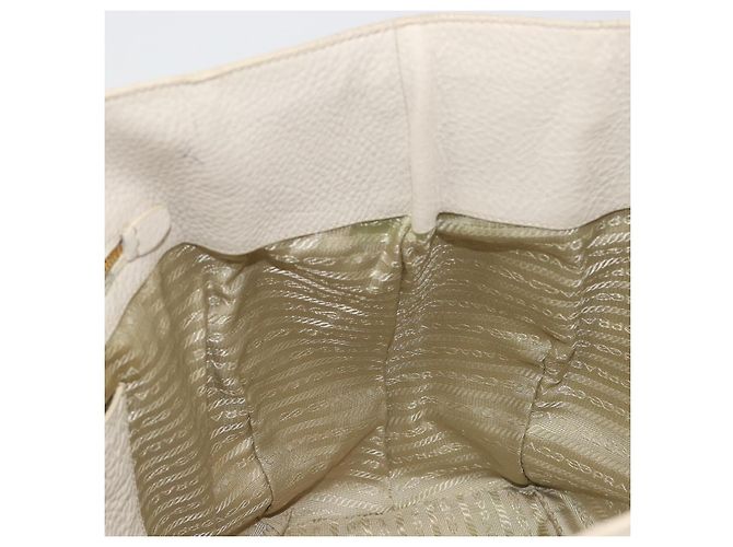 Borsa PRADA Vittero Dino Leather 2way White Gold Auth 190508A Bianco D'oro - vista 19