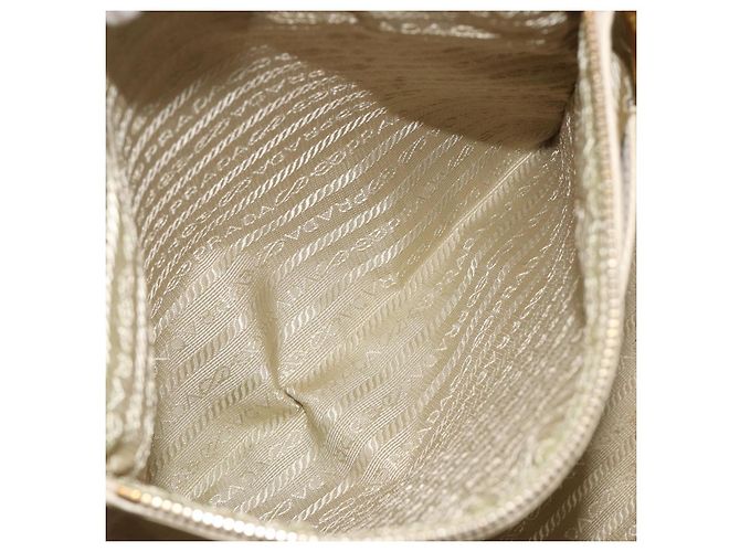 Borsa PRADA Vittero Dino Leather 2way White Gold Auth 190508A Bianco D'oro - vista 22