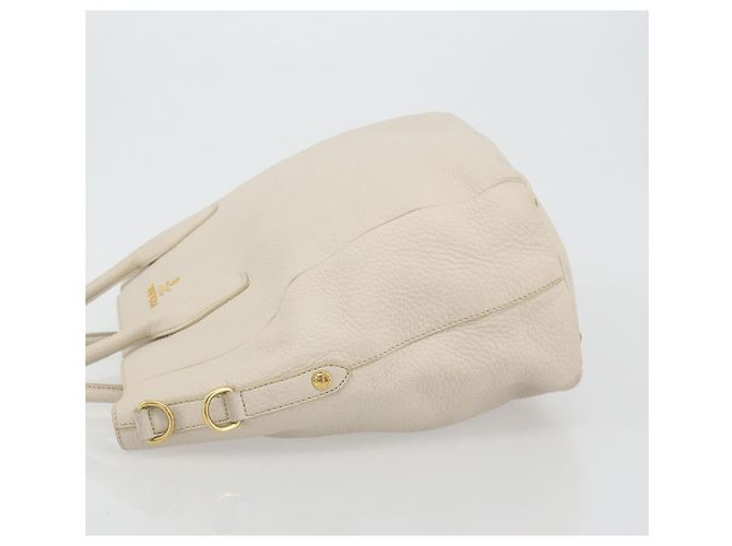 Borsa PRADA Vittero Dino Leather 2way White Gold Auth 190508A Bianco D'oro - vista 4