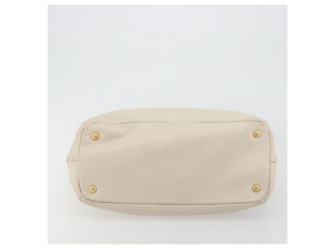 Borsa PRADA Vittero Dino Leather 2way White Gold Auth 190508A Bianco D'oro - vista 5