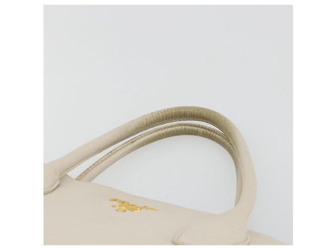 Borsa PRADA Vittero Dino Leather 2way White Gold Auth 190508A Bianco D'oro - vista 8