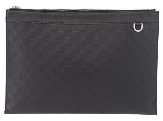 LOUIS VUITTON Damier Infini Pochette Discovery Black N60112 LV Auth 191488 Nero - vista 13