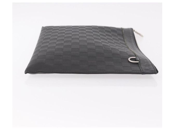 LOUIS VUITTON Damier Infini Pochette Discovery Black N60112 LV Auth 191488 Nero - vista 3