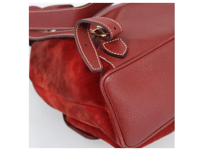 Zaino GUCCI Bamboo Scamoso Rosso Oro 003 2058 0016 Auth 191533 - vista 10
