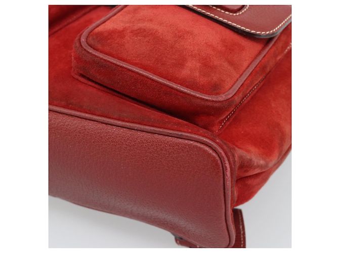 Zaino GUCCI Bamboo Scamoso Rosso Oro 003 2058 0016 Auth 191533 - vista 15