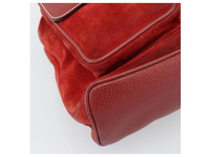 Zaino GUCCI Bamboo Scamoso Rosso Oro 003 2058 0016 Auth 191533 - vista 16