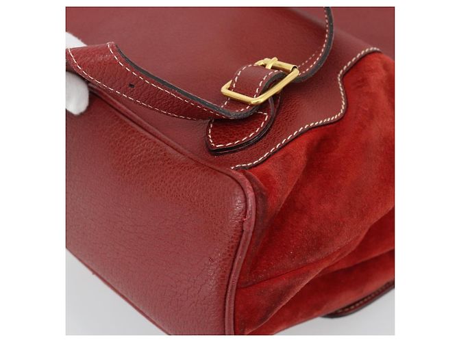 Zaino GUCCI Bamboo Scamoso Rosso Oro 003 2058 0016 Auth 191533 - vista 17