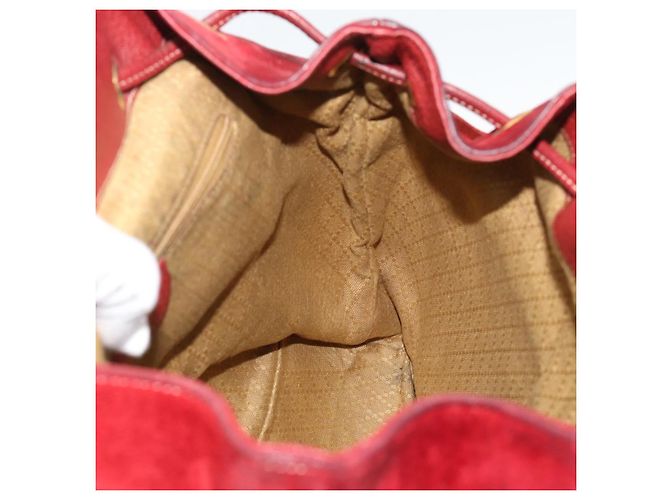 Zaino GUCCI Bamboo Scamoso Rosso Oro 003 2058 0016 Auth 191533 - vista 20