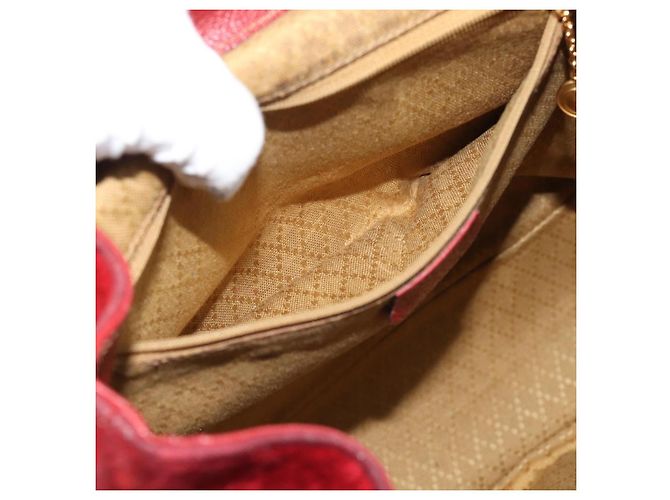 Zaino GUCCI Bamboo Scamoso Rosso Oro 003 2058 0016 Auth 191533 - vista 23