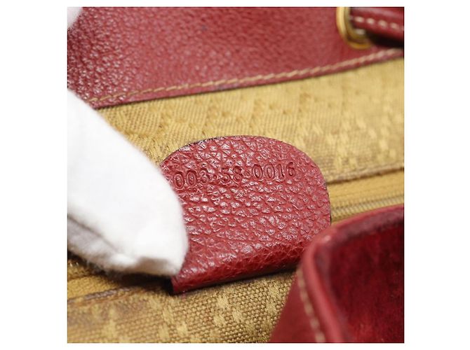 Zaino GUCCI Bamboo Scamoso Rosso Oro 003 2058 0016 Auth 191533 - vista 25