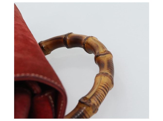 Zaino GUCCI Bamboo Scamoso Rosso Oro 003 2058 0016 Auth 191533 - vista 8