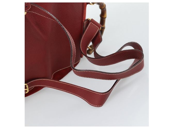 Zaino GUCCI Bamboo Scamoso Rosso Oro 003 2058 0016 Auth 191533 - vista 9