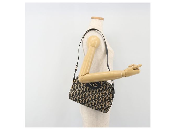 Borsa a tracolla Christian Dior Trotter Canvas Navy Gold Auth BA13955 D'oro Blu navy - vista 20