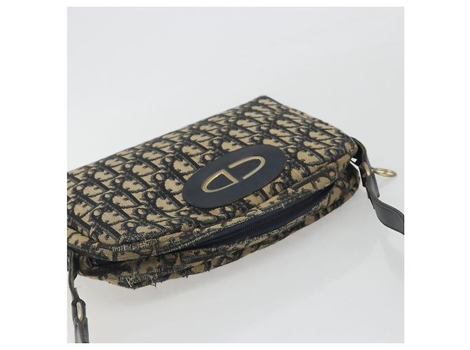 Borsa a tracolla Christian Dior Trotter Canvas Navy Gold Auth BA13955 D'oro Blu navy - vista 6