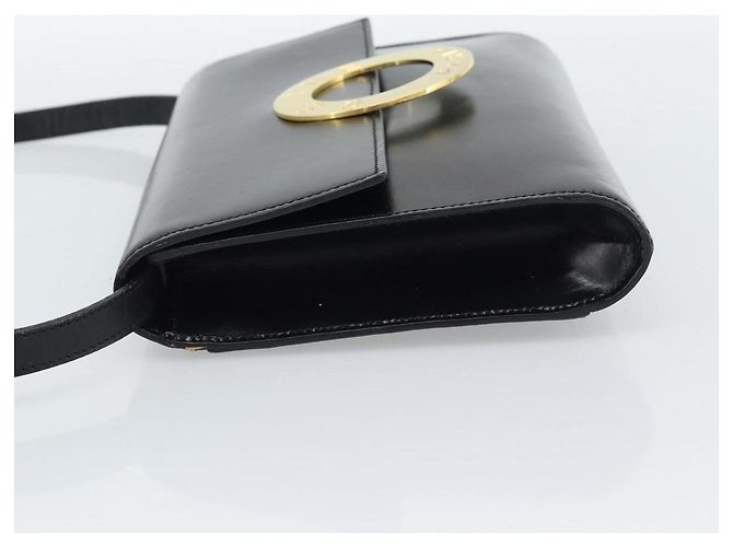 Céline Borsa a Spalla CELINE Circle in Pelle Nera con Dettagli Oro Autentica 190717A Nero D'oro - vista 3