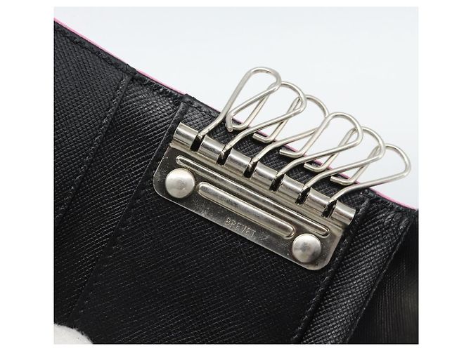 PRADA Key Case Nylon Pink Silver Auth 189428A Silvery - view 10
