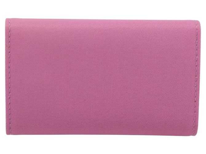 PRADA Key Case Nylon Pink Silver Auth 189428A Silvery - view 2