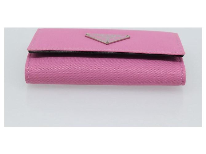 PRADA Key Case Nylon Pink Silver Auth 189428A Silvery - view 6