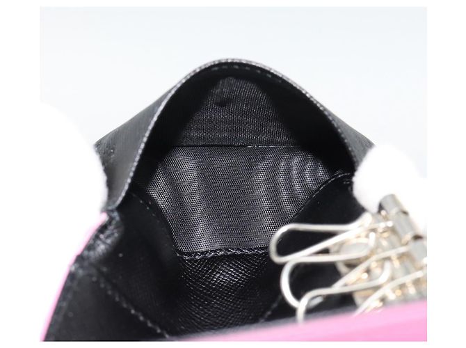 PRADA Key Case Nylon Pink Silver Auth 189428A Silvery - view 9