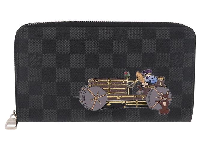 LOUIS VUITTON Damier Graphite Zippy Organizer Long Wallet N63002 LV Auth 191660 Damier ebene - vista 13
