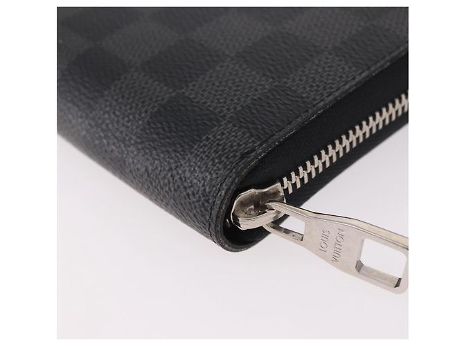 LOUIS VUITTON Damier Graphite Zippy Organizer Long Wallet N63002 LV Auth 191660 Damier ebene - vista 16