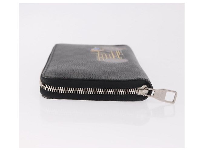 LOUIS VUITTON Damier Graphite Zippy Organizer Long Wallet N63002 LV Auth 191660 Damier ebene - vista 4
