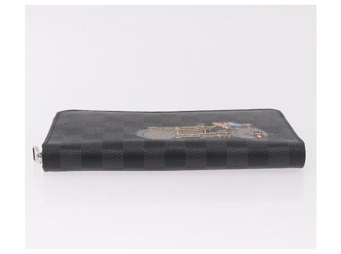 LOUIS VUITTON Damier Graphite Zippy Organizer Long Wallet N63002 LV Auth 191660 Damier ebene - vista 6