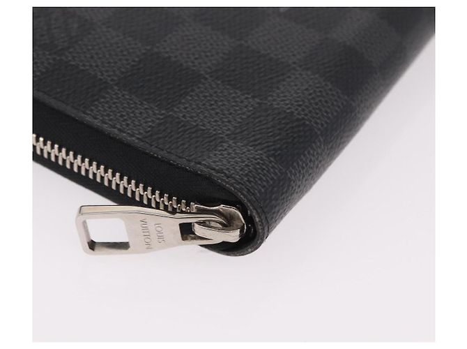 LOUIS VUITTON Damier Graphite Zippy Organizer Long Wallet N63002 LV Auth 191660 Damier ebene - vista 7