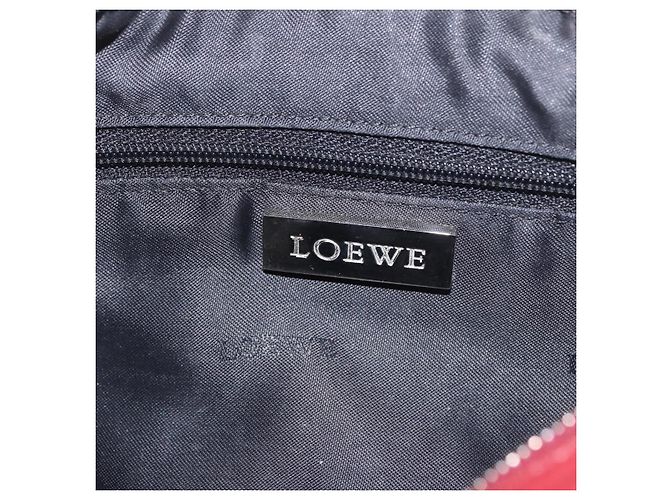 LOEWE Accessory Pouch Leather Red Silver Auth 191357 Silvery - view 19