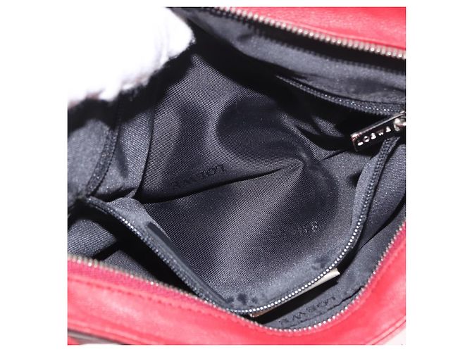LOEWE Accessory Pouch Leather Red Silver Auth 191357 Silvery - view 23
