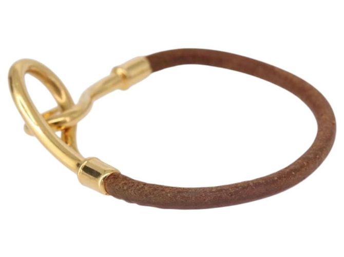 Hermès Bracciale HERMES Jumbo in Pelle Marrone Oro Autentico 189396 D'oro - vista 4