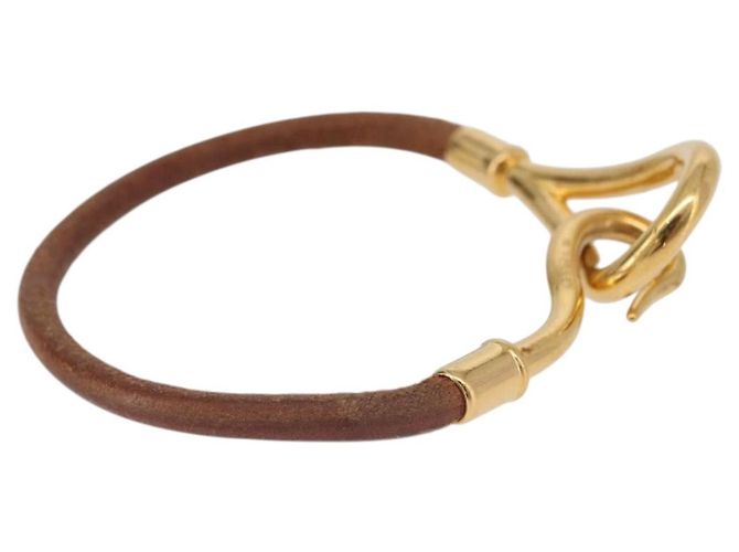 Hermès Bracciale HERMES Jumbo in Pelle Marrone Oro Autentico 189396 D'oro - vista 5